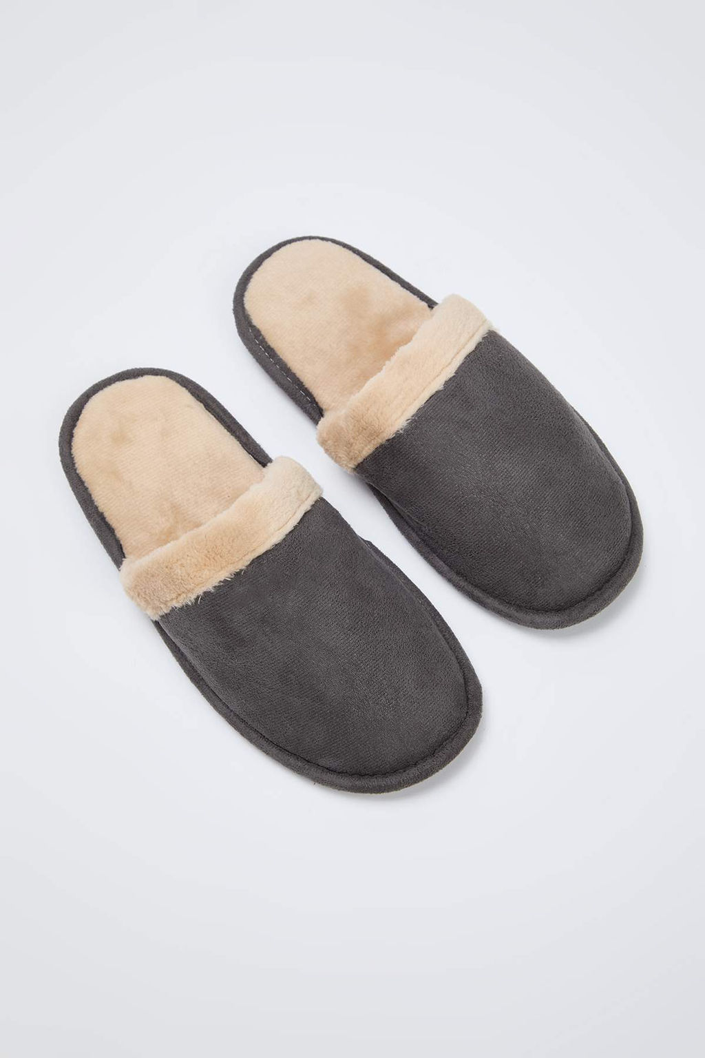 Kahverengi-Gri 2li Paket Kurk Biyeli Kad?n Ev Terlik TAKAW26ER00016 - Trendyolmilla фото 8