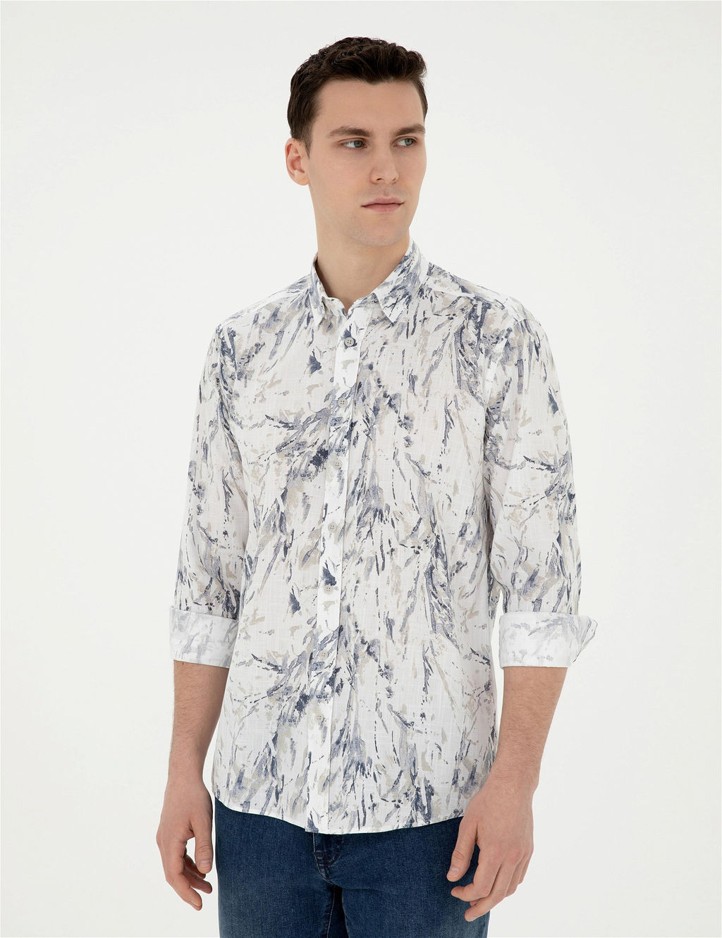 A__k Mavi Regular Fit Uzun Kollu G_mlek - Pierre cardin фото 3