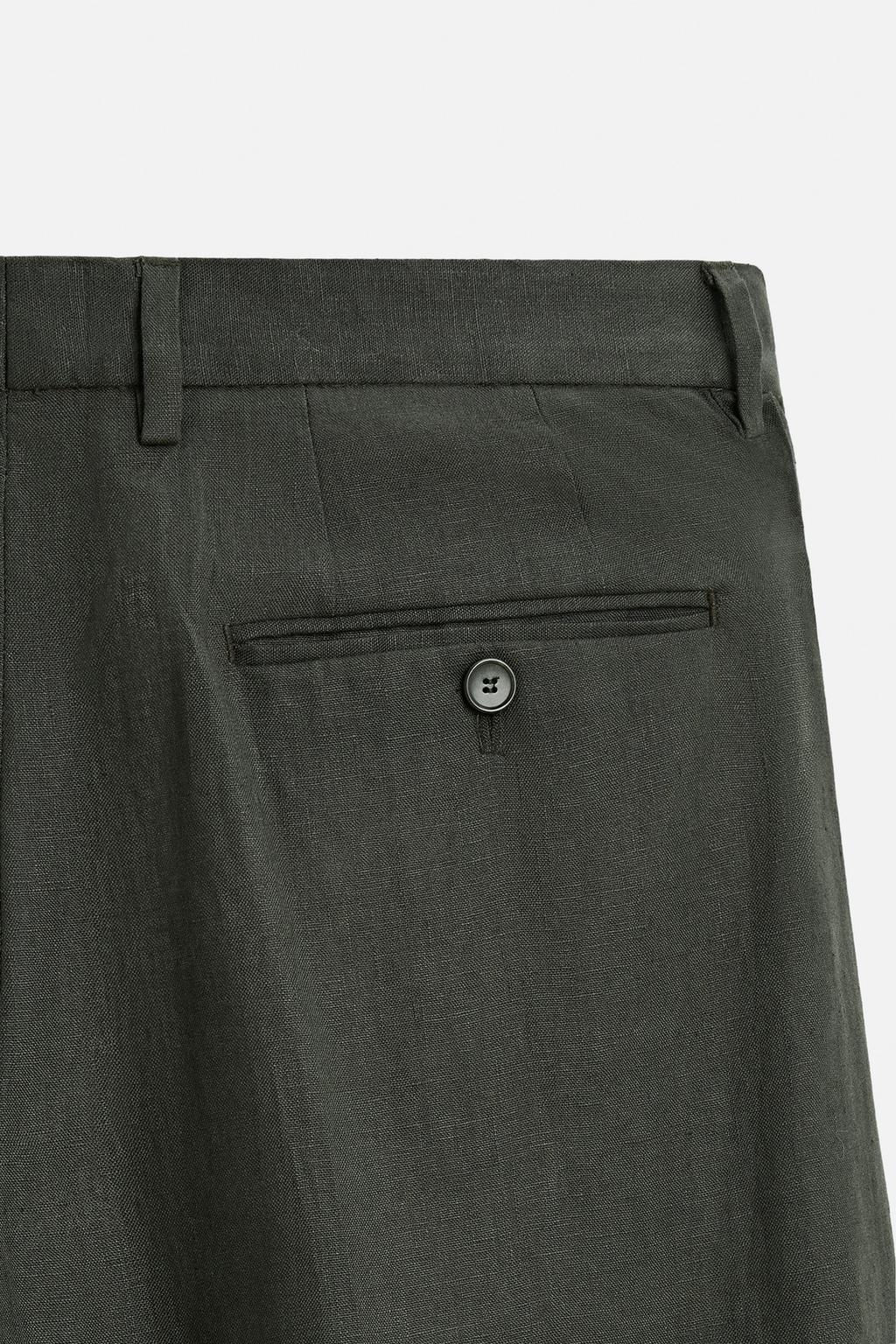100% LINEN SUIT TROUSERS - Zara фото 17