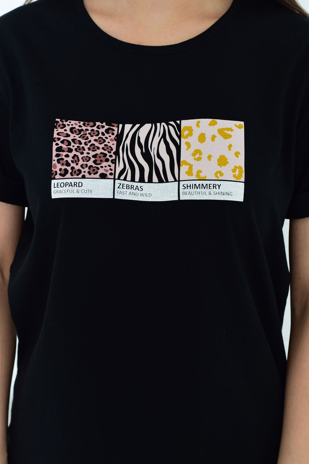 Пижама женская 5-327 (черный зебра)