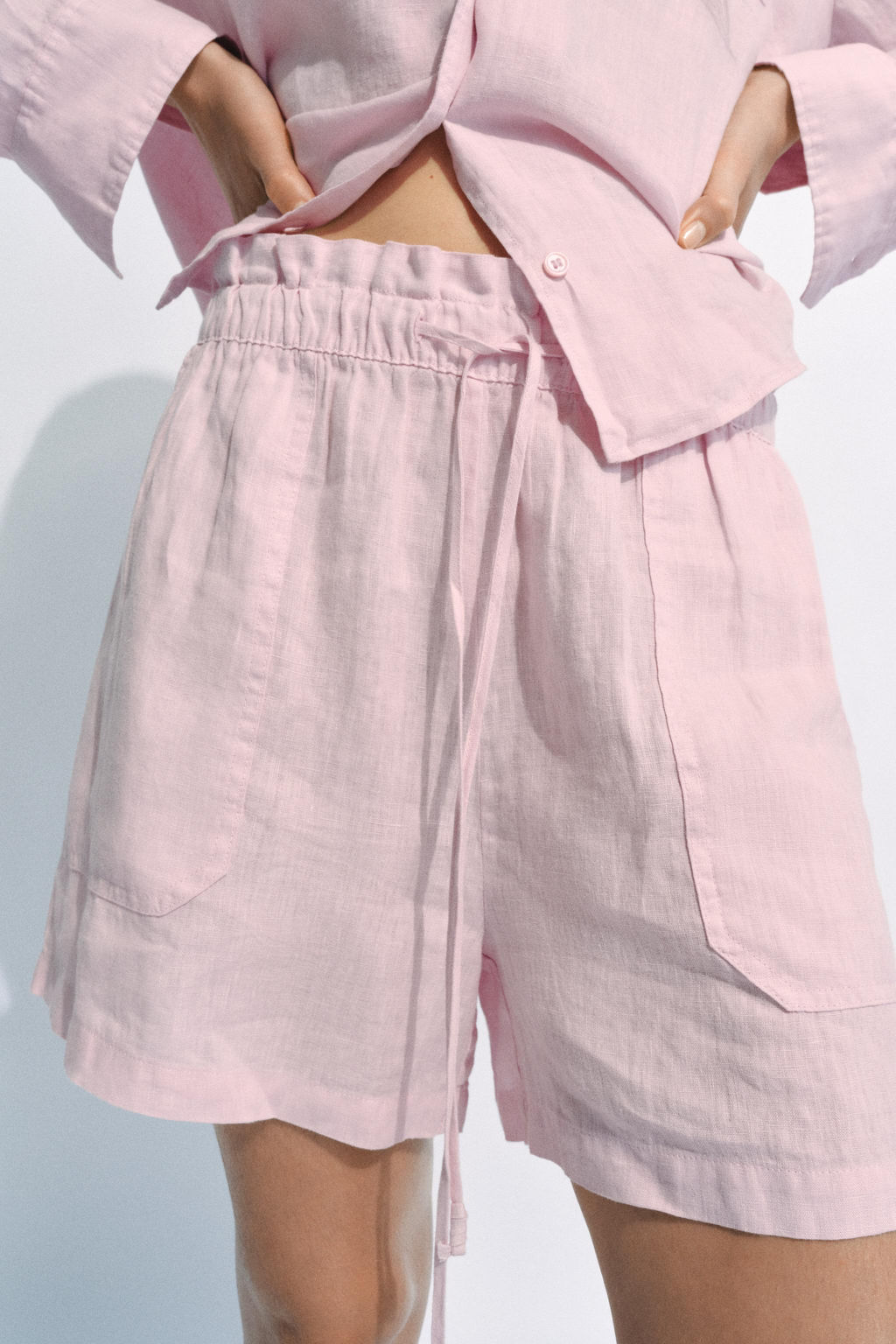 SHORTS LINO 100% ZW COLLECTION / Malva claro - Zara фото 2