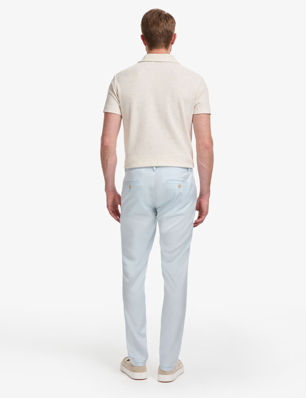Mavi Slim Fit Beli Lastikli _pli Kanvas Pantolon