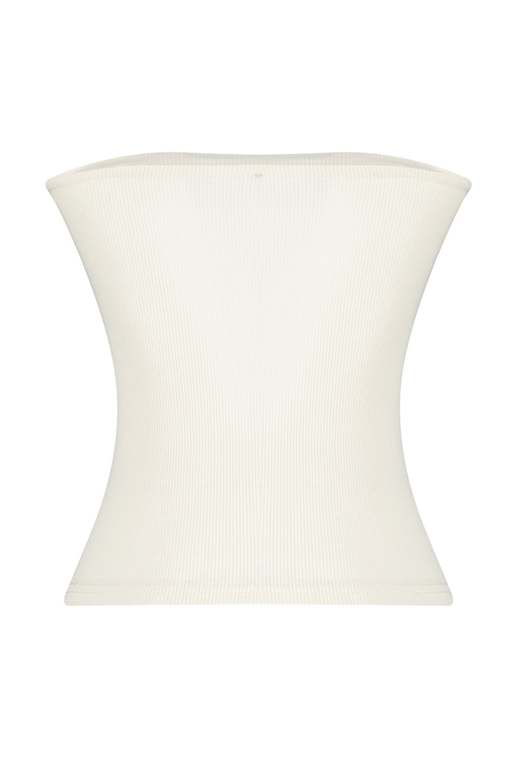 Tas Fitilli Straplez Yaka Dokuma Garnili Vucuda Oturan Pamuklu Esnek Crop Orme Bluz TWOSS24BZ00361