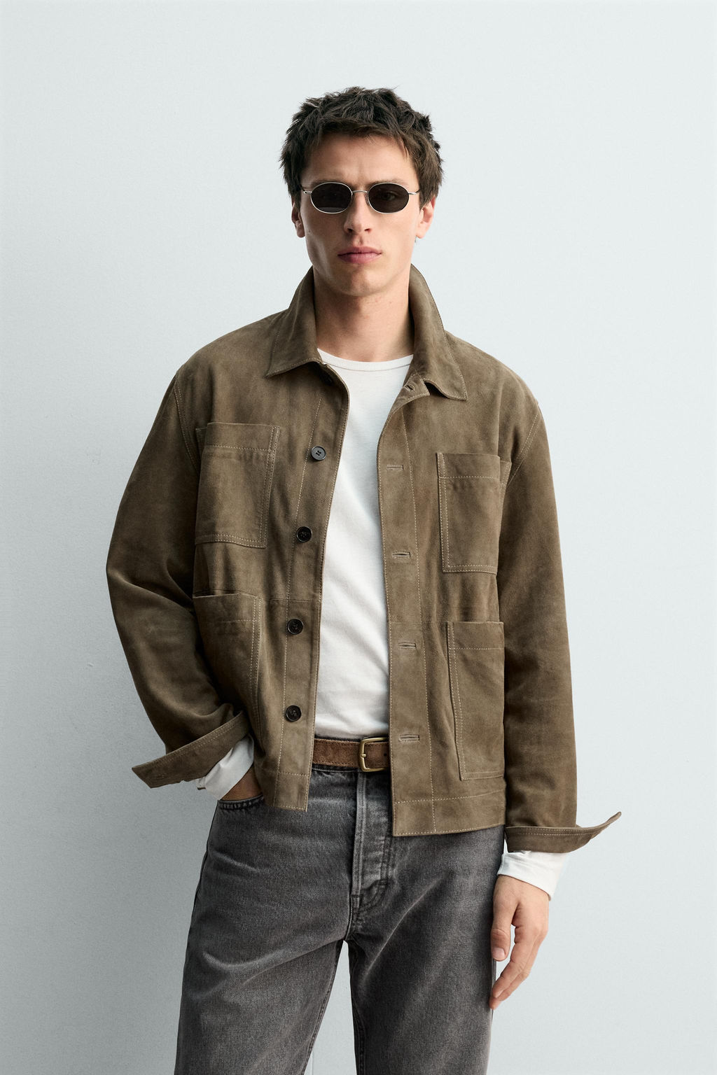 LIMITED EDITION LEATHER SUEDE JACKET WITH POCKETS - Zara фото 2