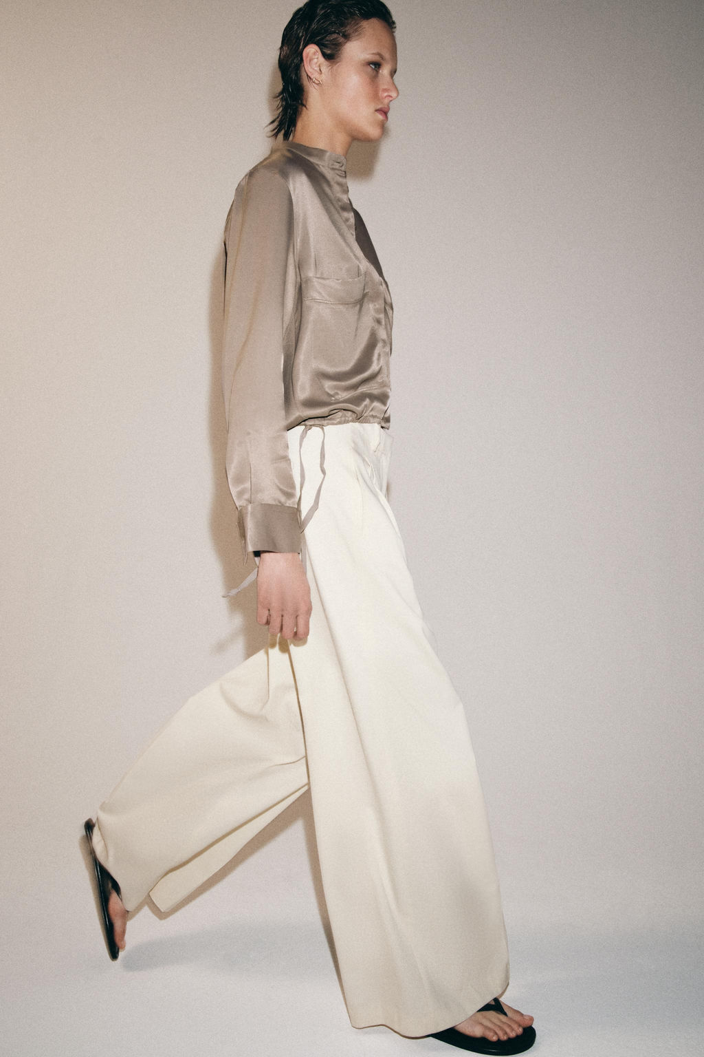 CAMISA SATINADA ZW COLLECTION / Vis?n claro - Zara фото 6