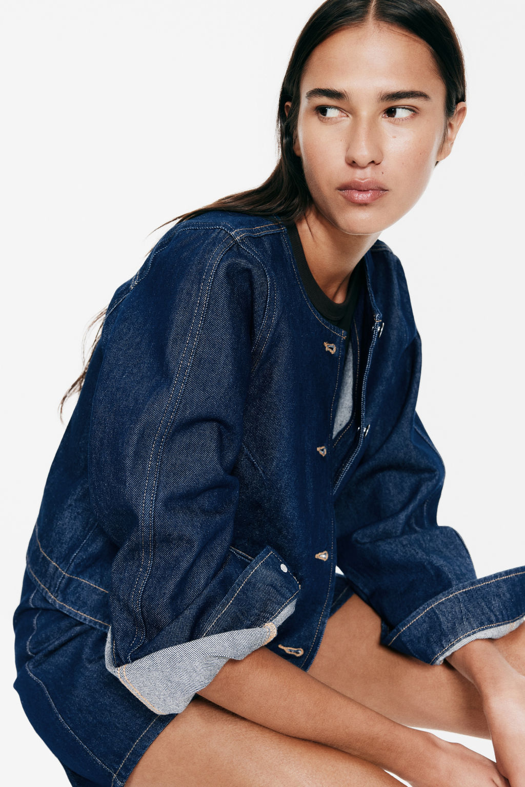 Chaqueta denim sin cuello - H&m фото 4