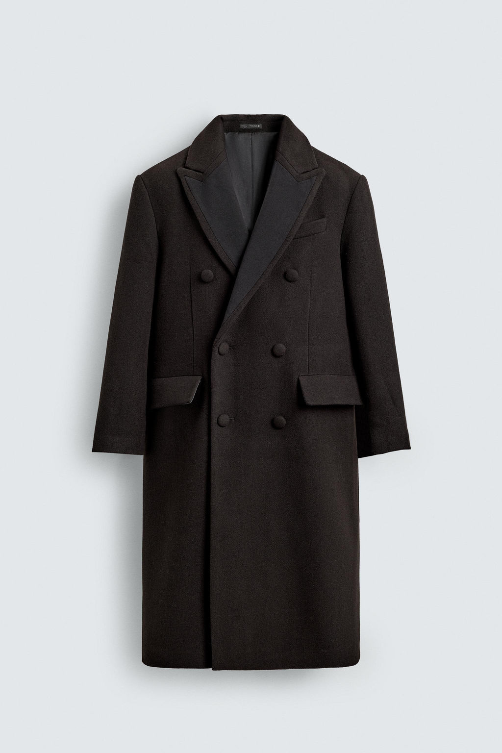 CONTRAST LAPEL WOOL COAT - Zara фото 7