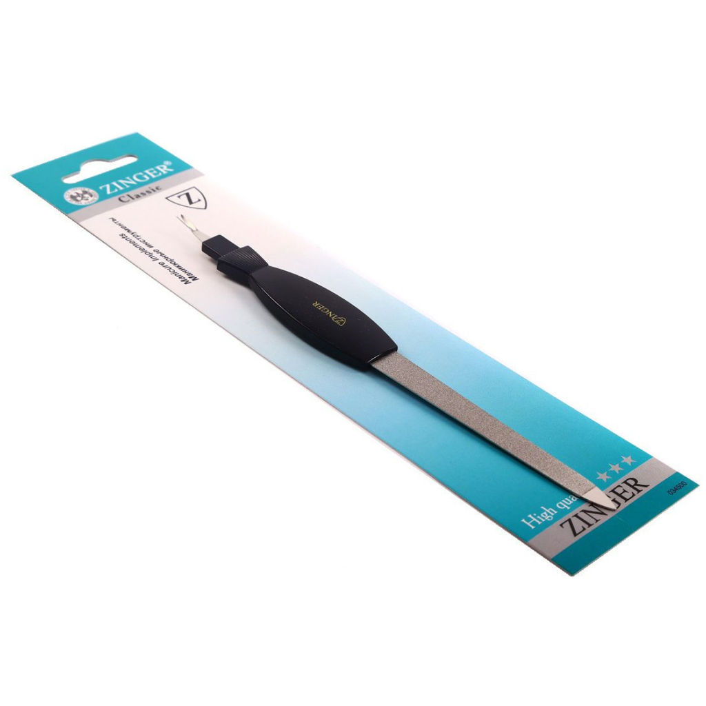 Zinger Пилка для ногтей металлическая 2 в 1 с триммером / Classic FB-81, черный