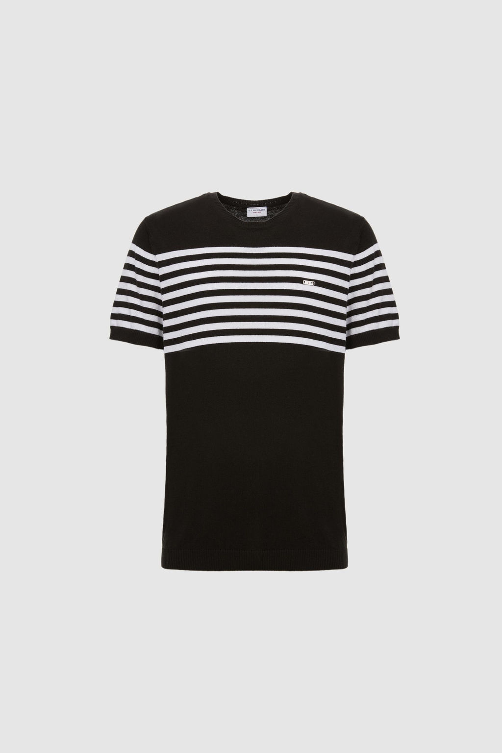 Erkek Slim Fit Bisiklet Yaka Siyah Triko Ti__rt