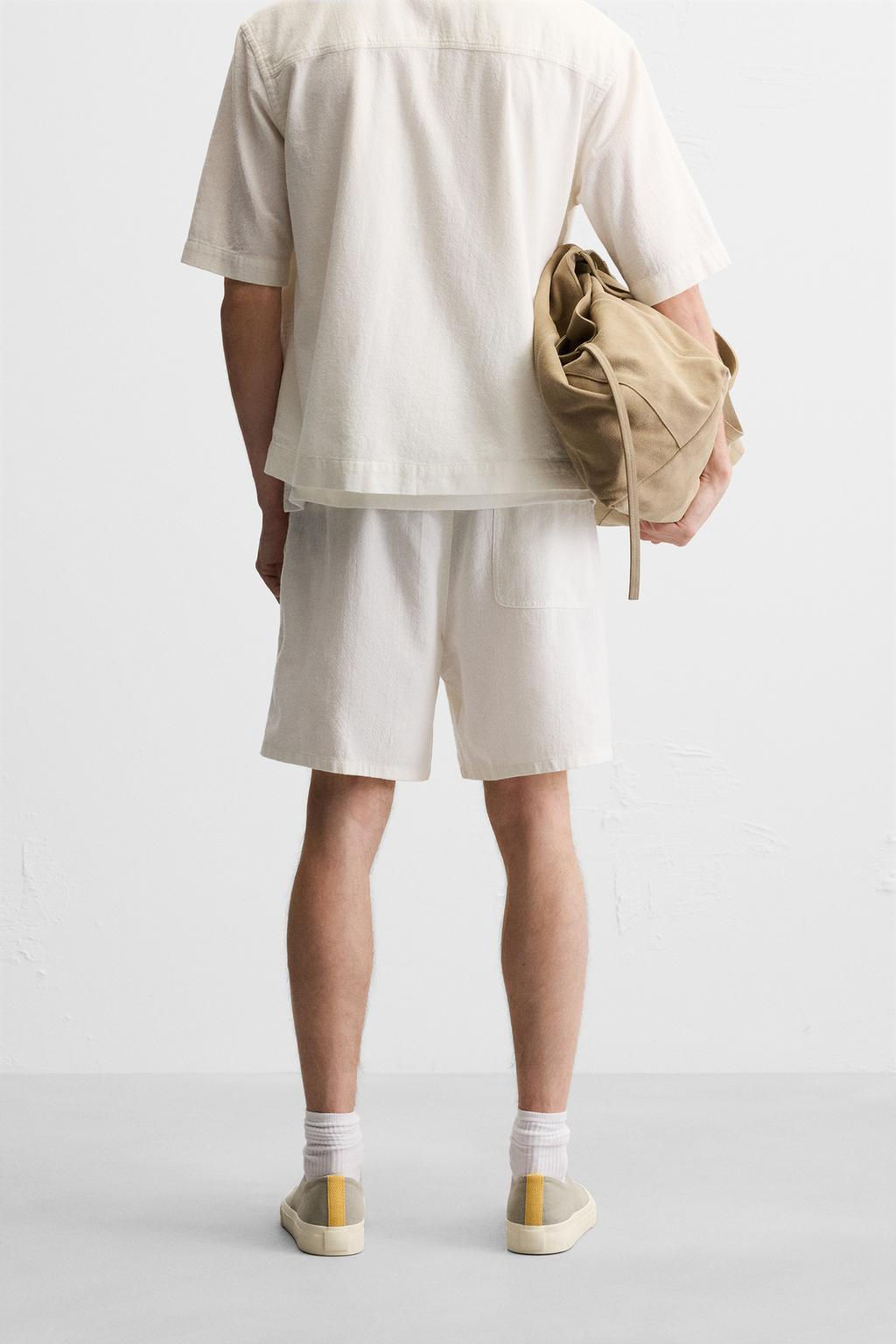 EMBROIDERED TEXTURED BERMUDA SHORTS - Zara фото 12