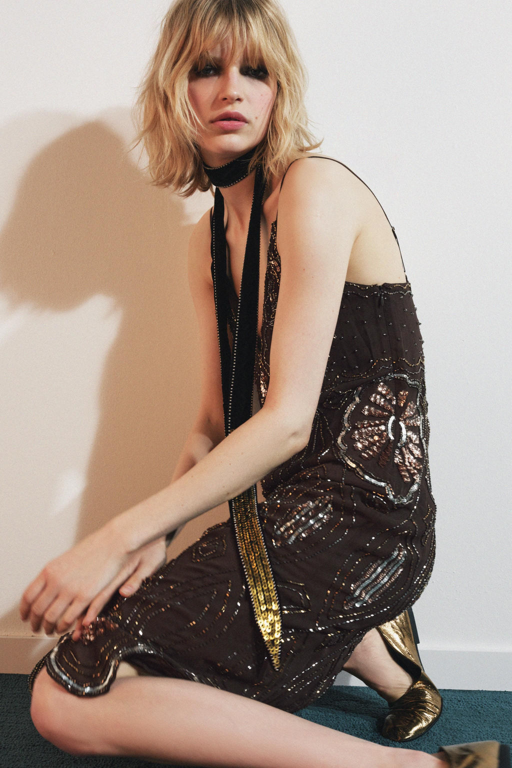GEORGETTE SEQUIN BEAD DRESS - Zara фото 6