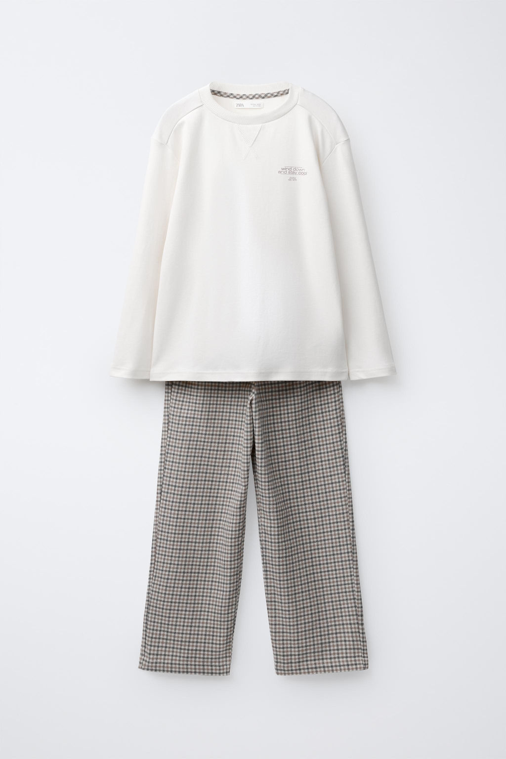 AGES 6-14 / COMBINED CHECK PYJAMAS
