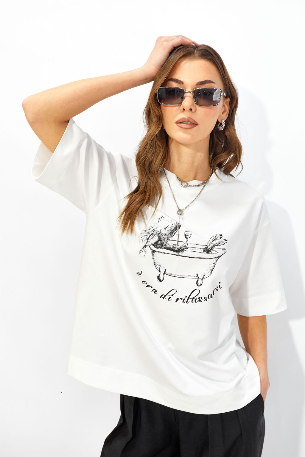 Джемпер 4341 (молоко+черный)