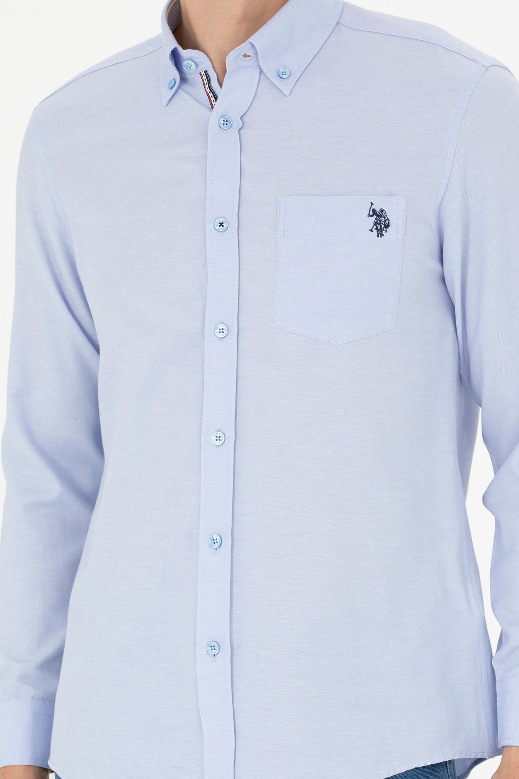 Мужская синяя рубашка с длинным рукавом - U.s. polo assn фото 13
