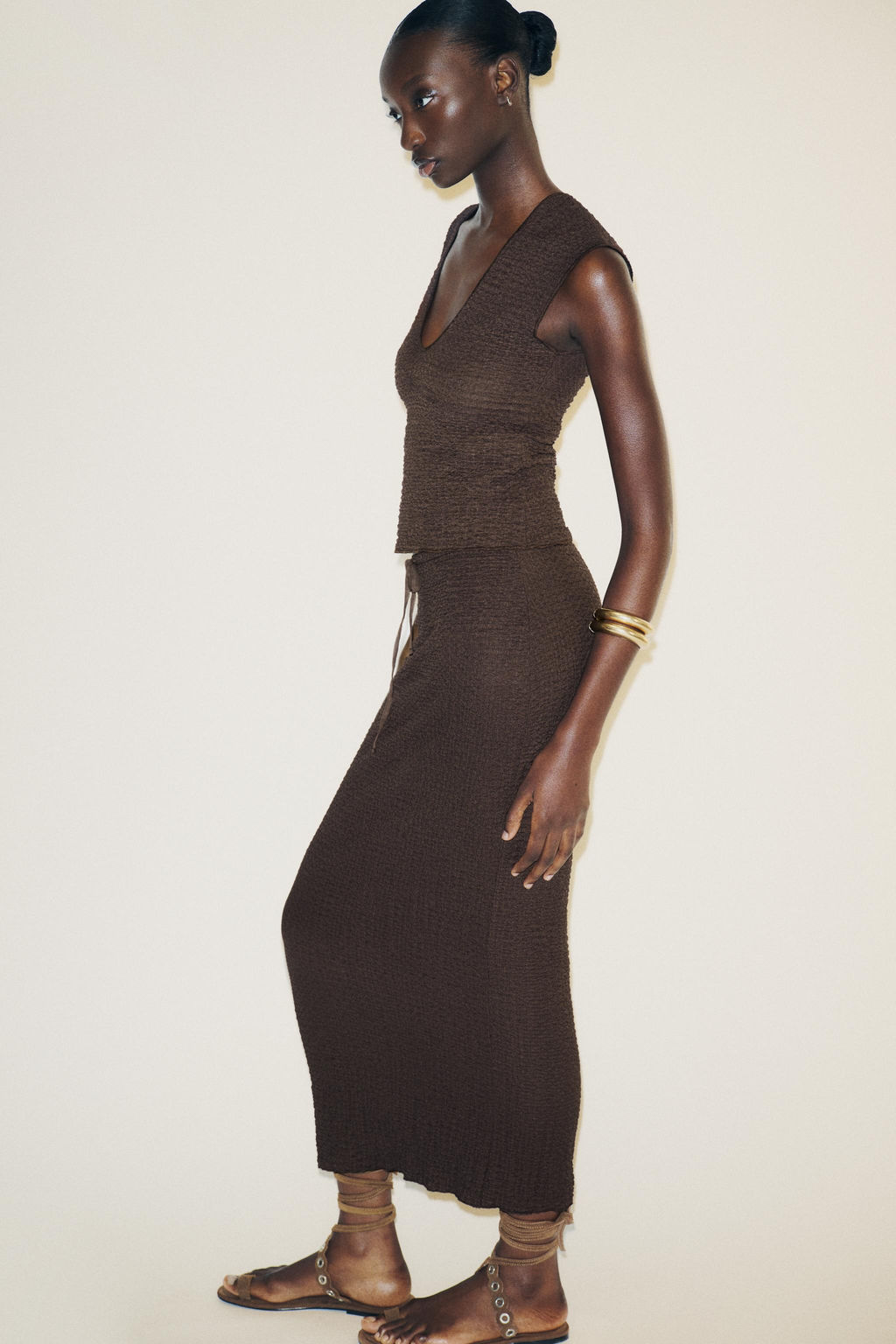 TEXTURED MIDI SKIRT - Zara фото 5
