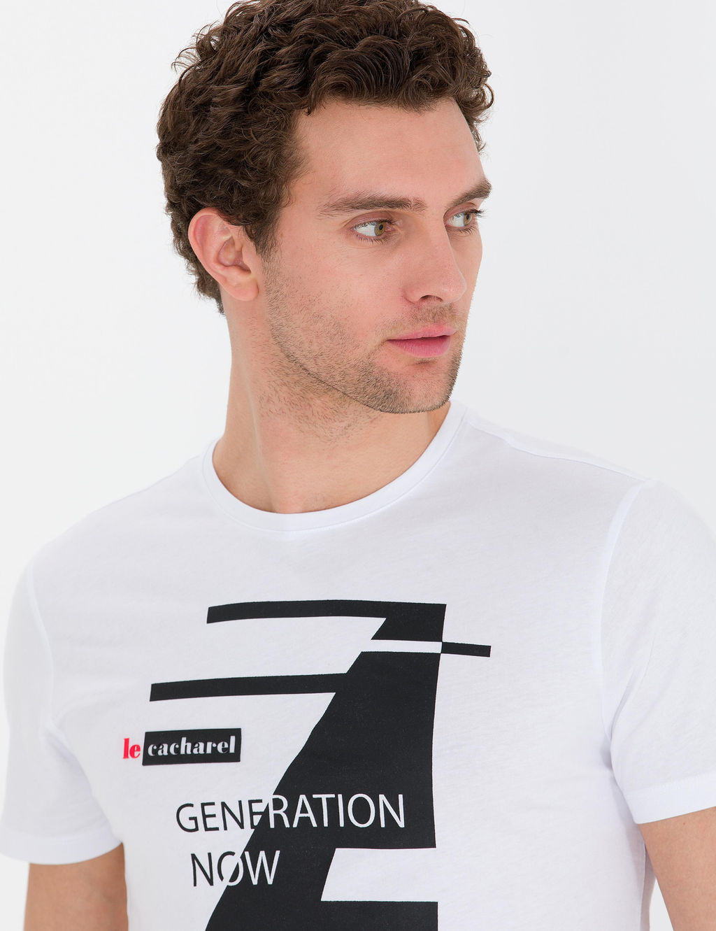 Beyaz Bisiklet Yaka Slim Fit T-Shirt