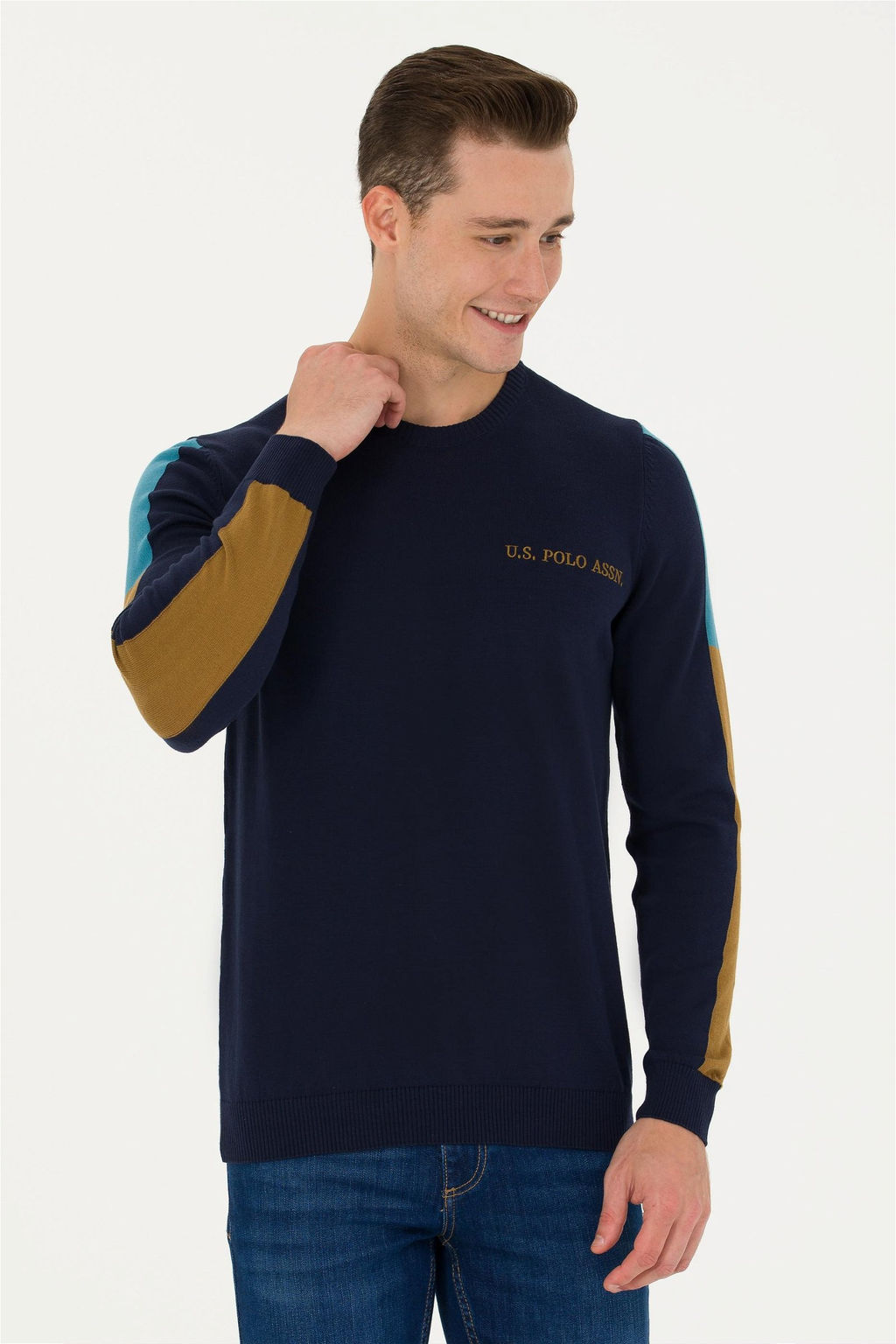 U. S. Polo Assn Мужской темно-синий свитер - U.s. polo assn фото 3