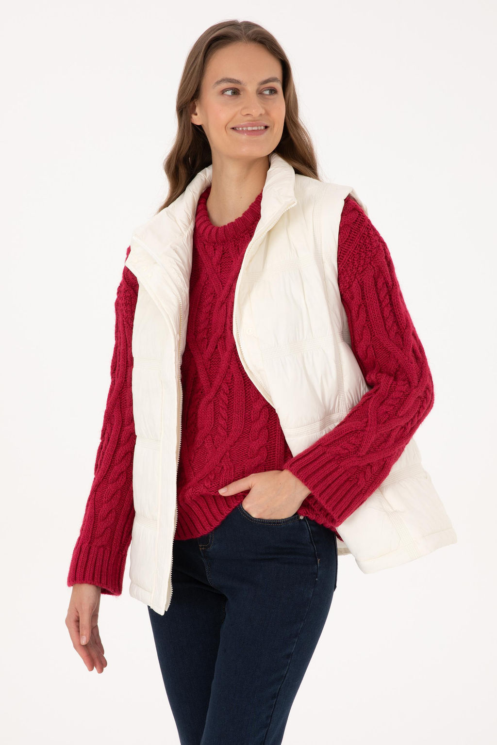 Kad_n Krem Yelek - U.s. polo assn фото 3