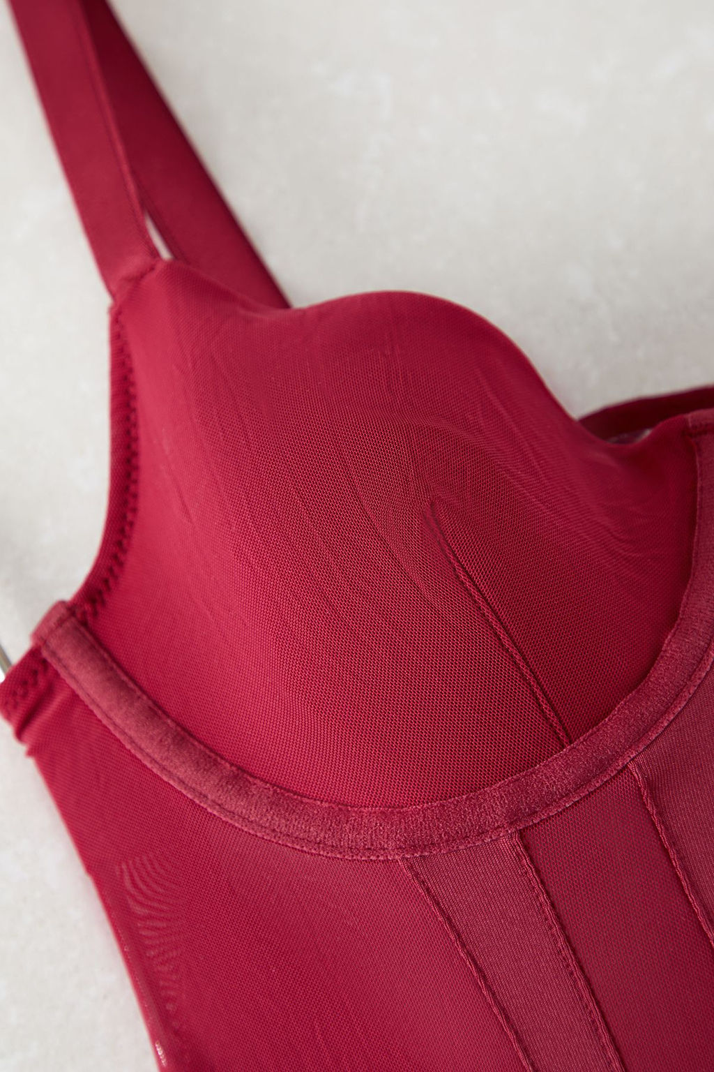 TRENDYOLMILLA Bordo Micro Tul Detayl? C?tc?tl? Orme Body THMAW25BD00006  фото 6