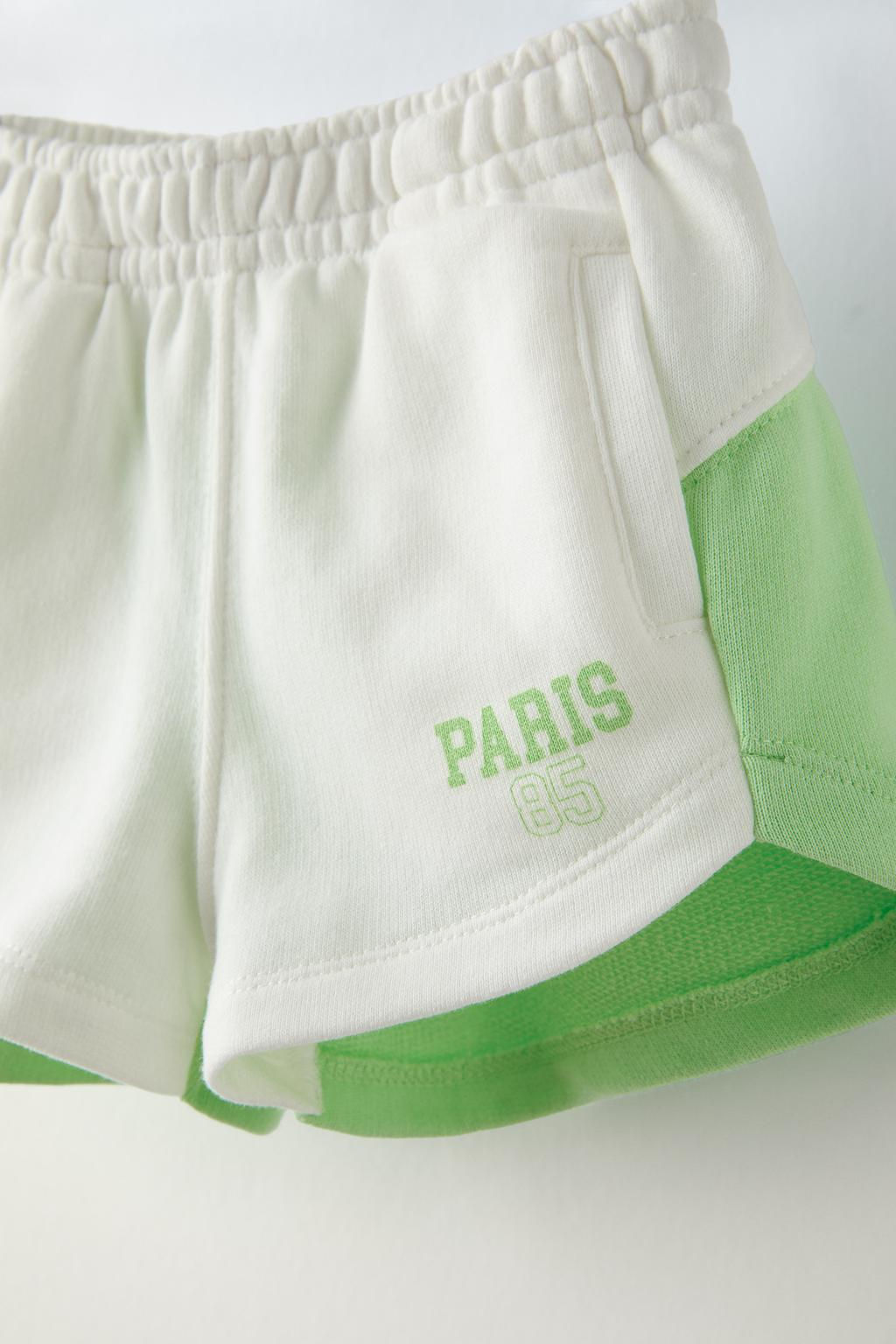 COLOUR BLOCK BERMUDA SHORTS WITH SLOGAN - Zara фото 7