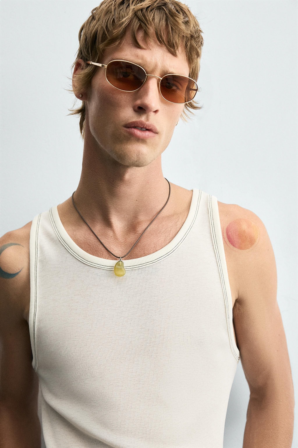 TANK T-SHIRT WITH CONTRAST TOPSTITCHING - Zara фото 5