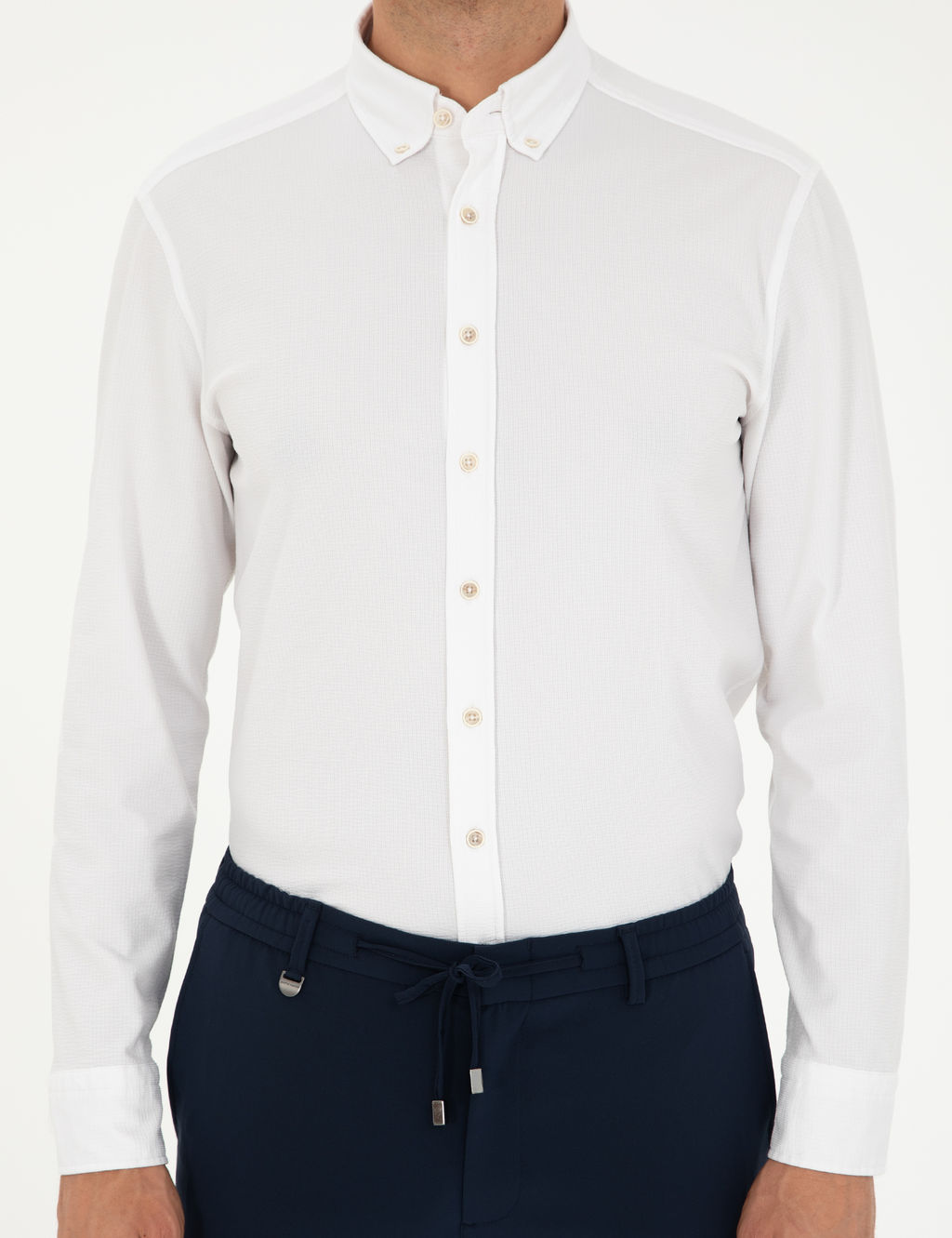 Beyaz Slim Fit Uzun Kollu G_mlek