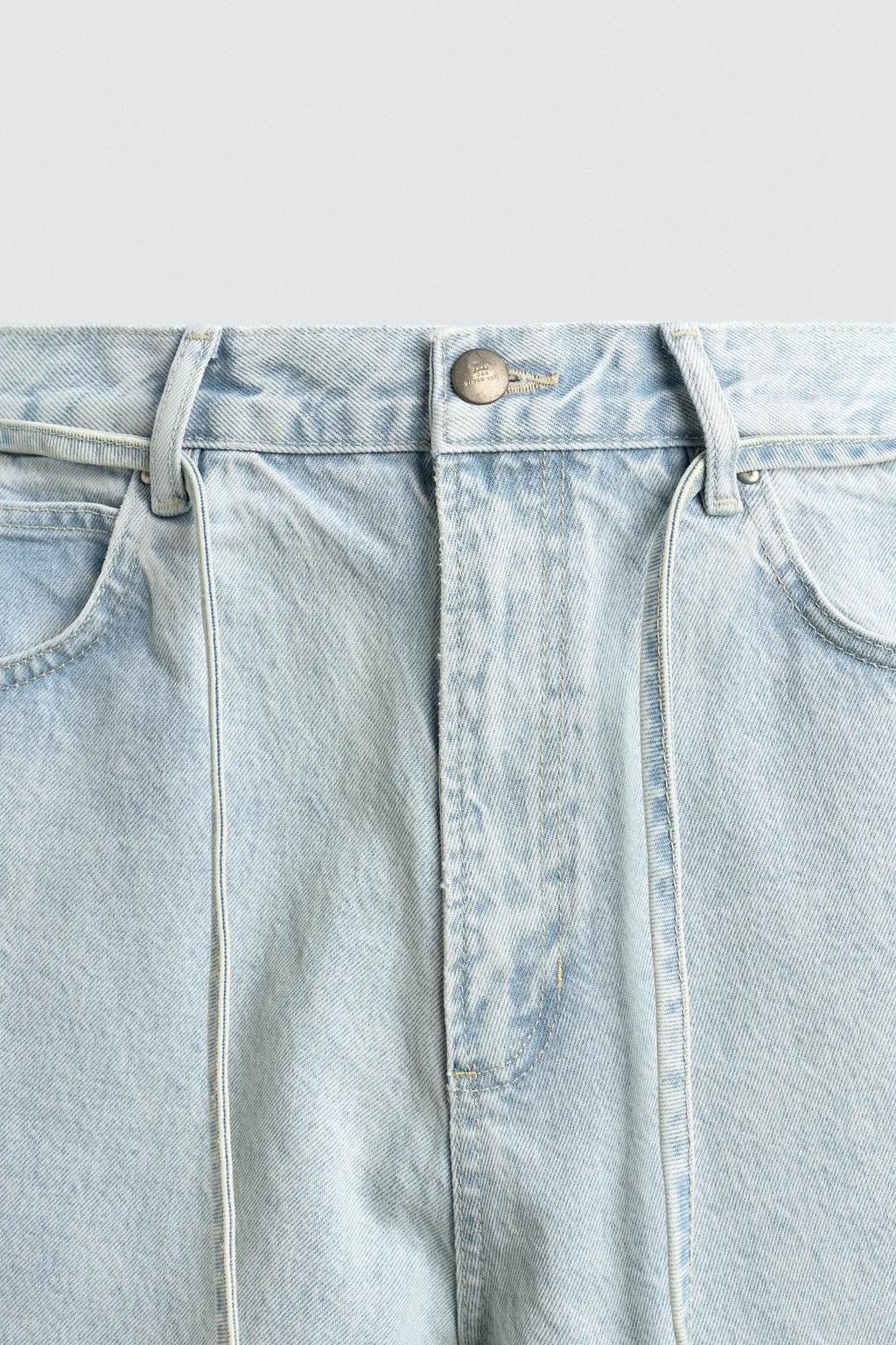 JORTS DENIM BAGGY FIT BORDADOS / Azul claro - Zara фото 9