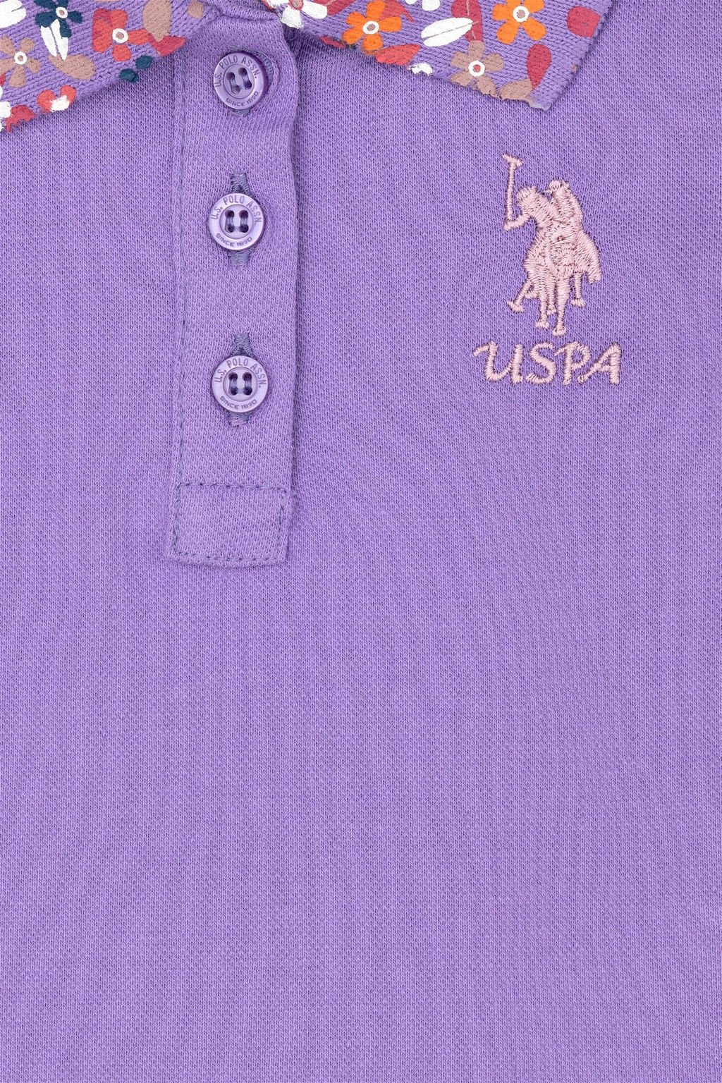 U. S. Polo Assn / Базовый свитшот с воротником-поло сиреневого цвета для девочек - U.s. polo assn фото 7