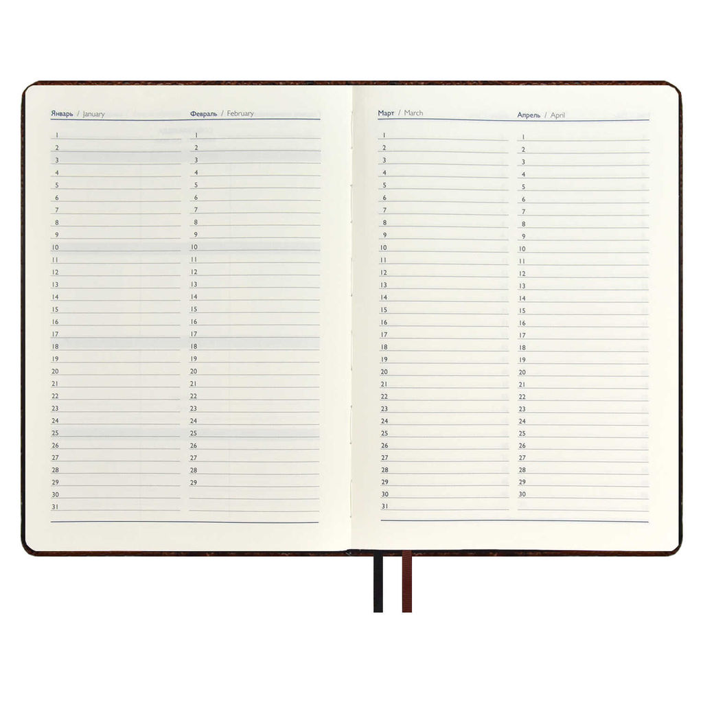 Ежедневник недатированный ESCALADA, А5+, 160 л., арт. 67178/ 10 АЛЛИГАТОР КОРИЧНЕВЫЙ