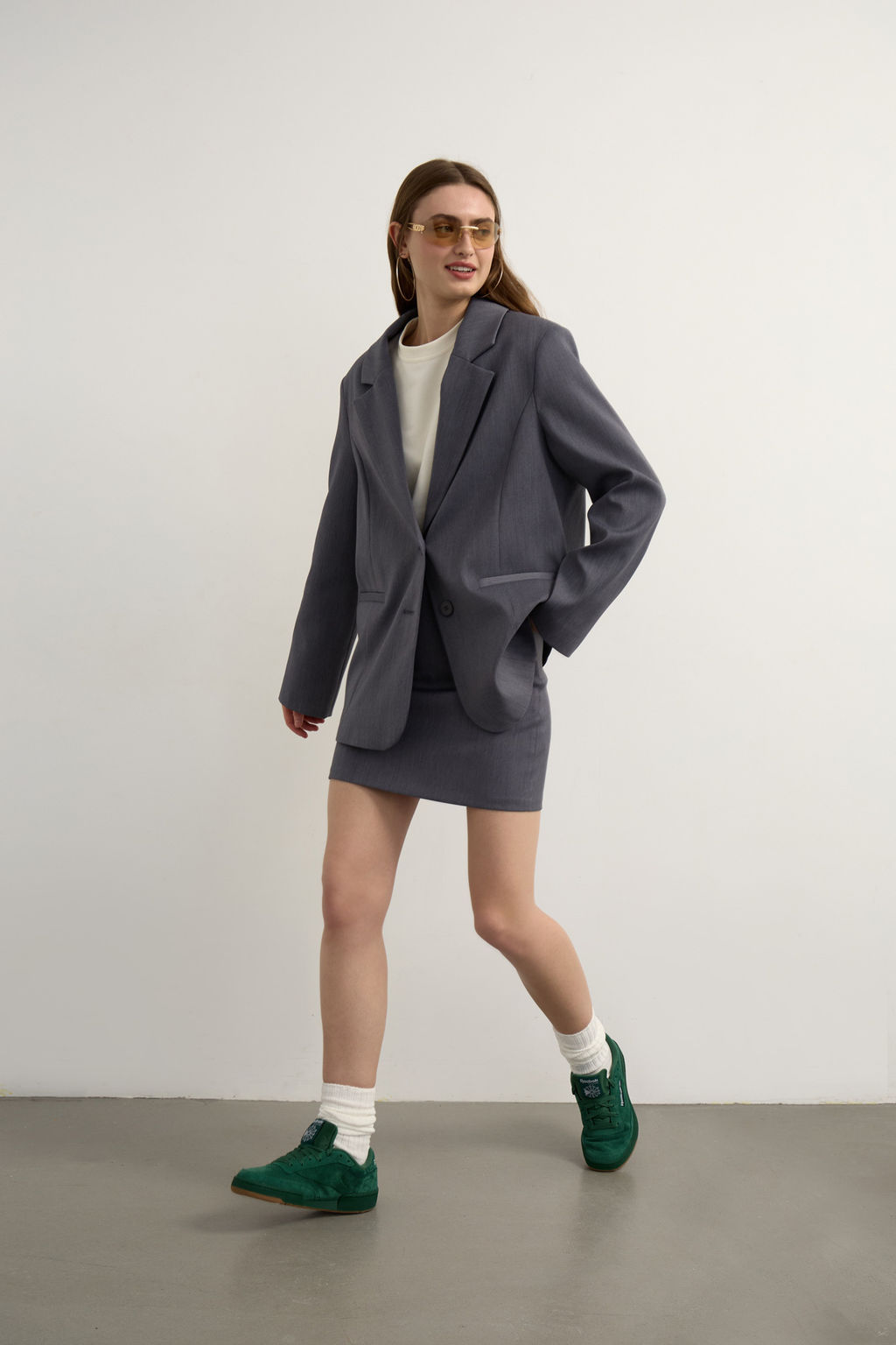 Жакет оверсайз с эффектом меланж - Mollis фото 2