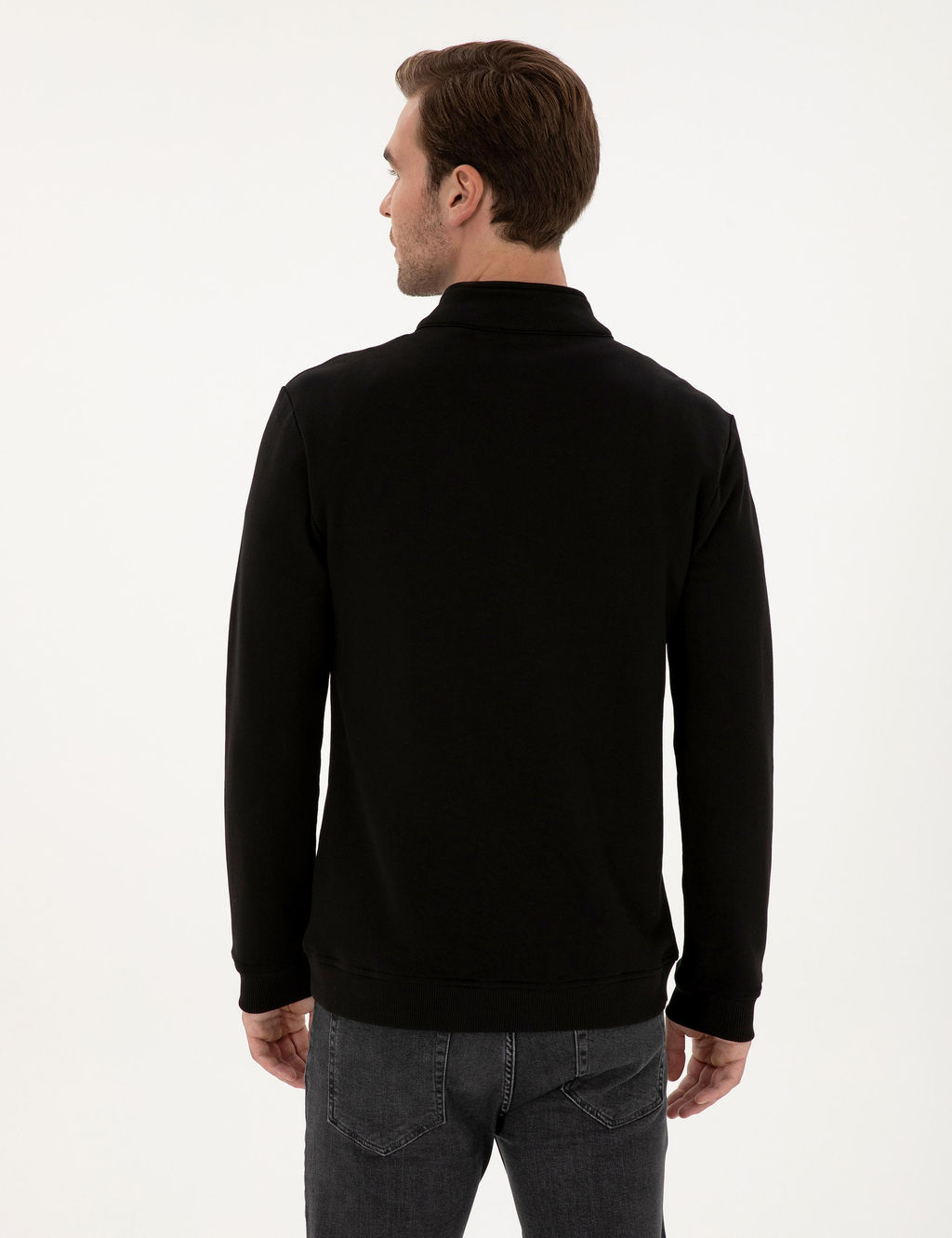 Siyah Regular Fit Sweatshirt - Cacharel фото 5
