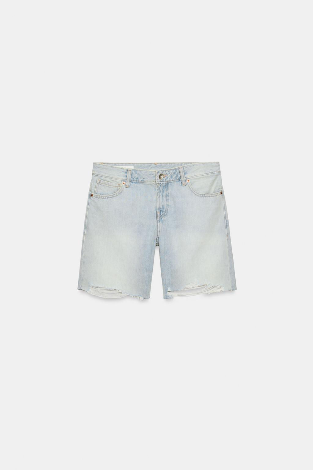 TRF MID-RISE DENIM BERMUDA SHORTS - Zara фото 13