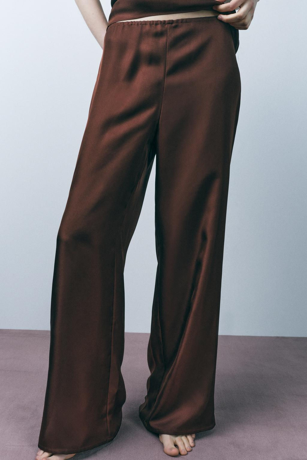 SILK PYJAMA TROUSERS - Zara фото 4