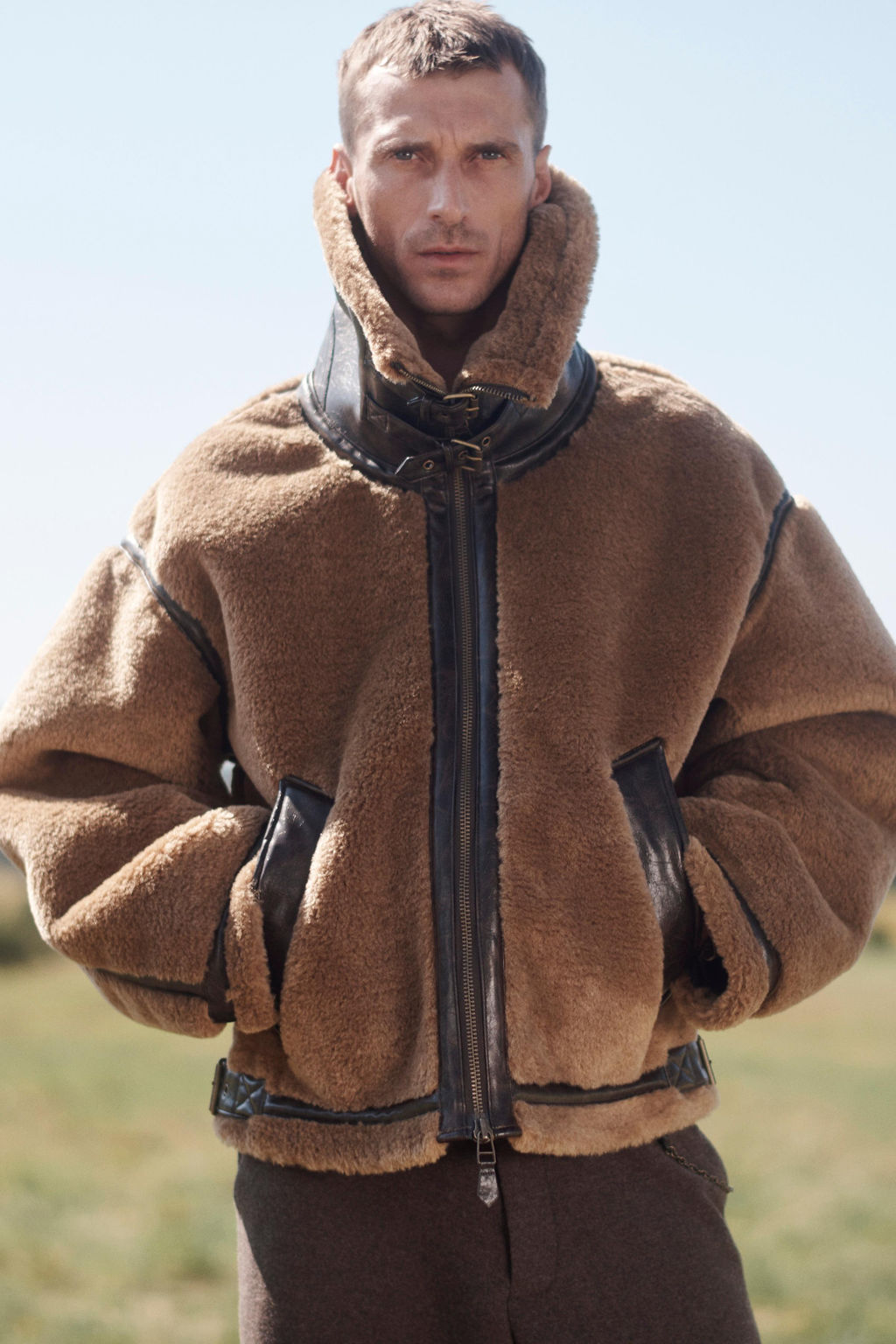 FAUX LEATHER AND SHEEPSKIN JACKET WITH CONTRAST LIMITED EDITION - Zara фото 3