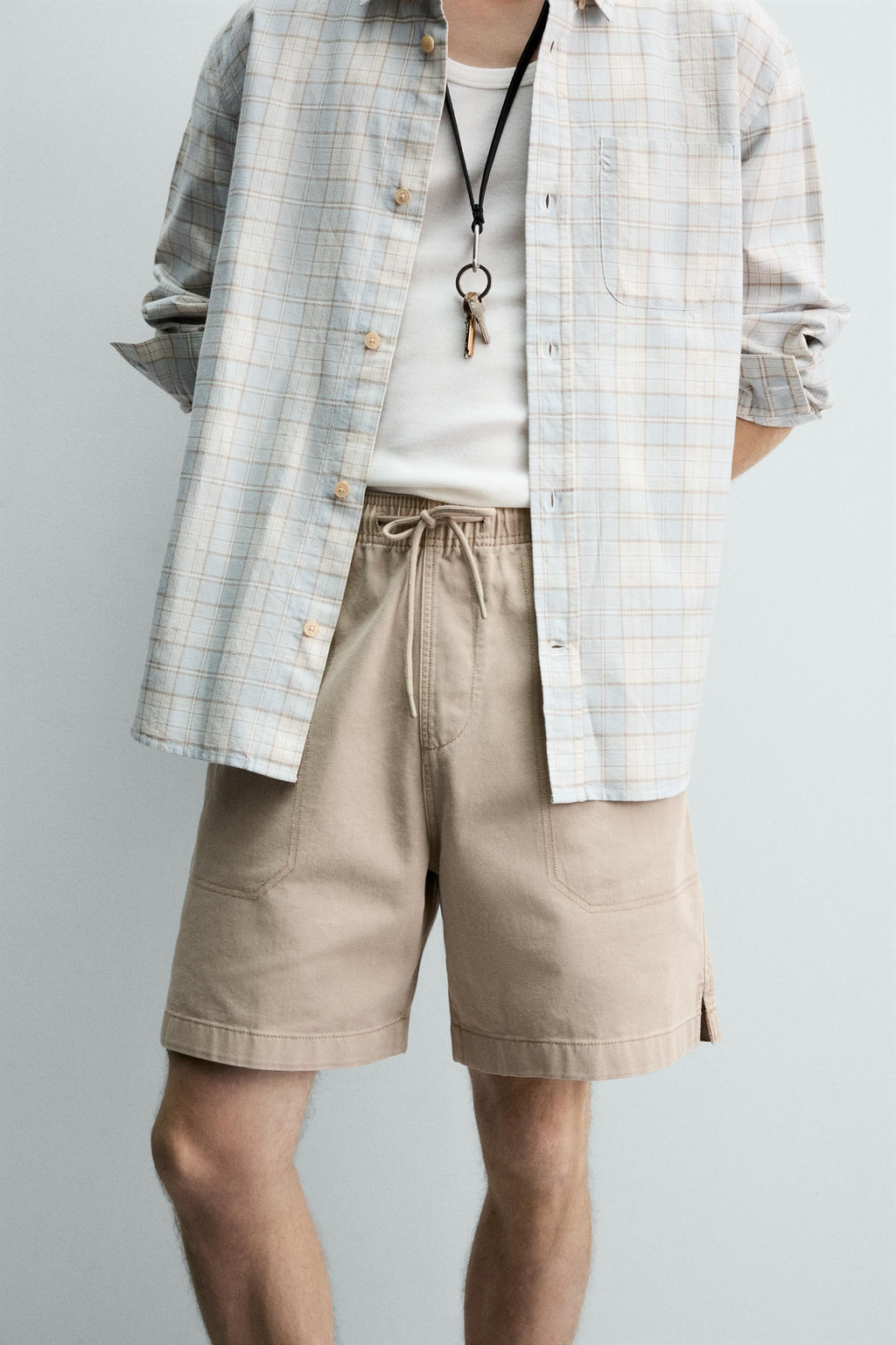BERMUDA LAVADA ESTRUCTURA WAFFLE / Gris antracita - Zara фото 6