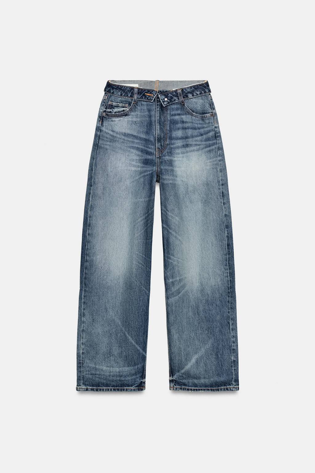 JEANS CINTURA DOBLADA TRF TIRO MEDIO / Marino - Zara фото 8