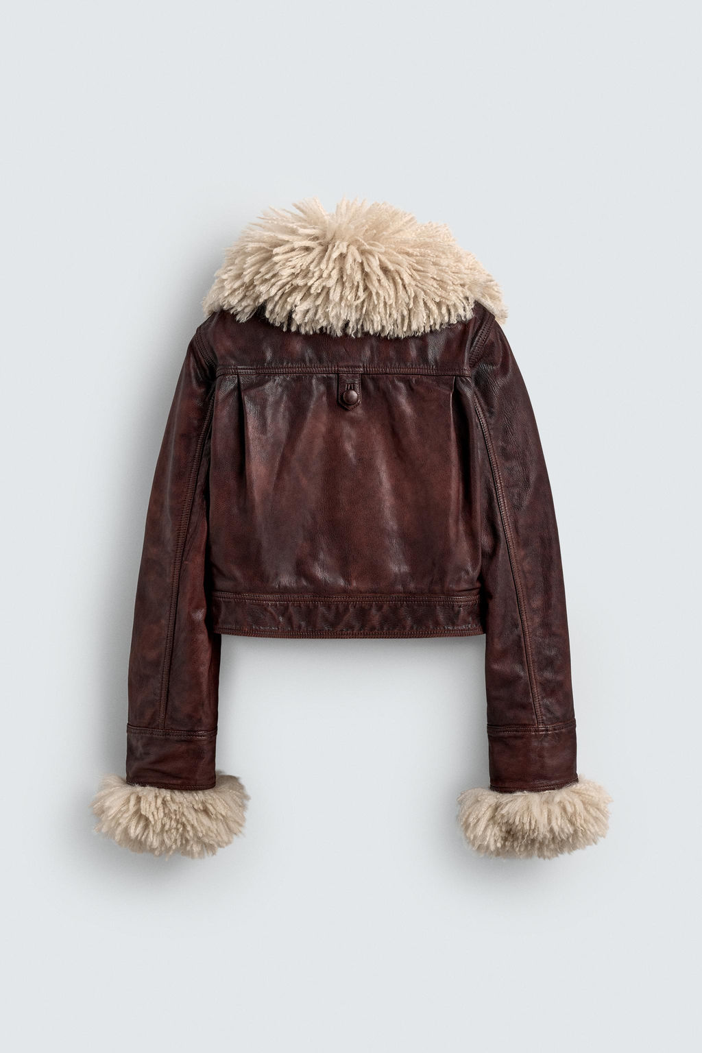 LEATHER JACKET WITH CONTRAST SHEEPSKIN HARRY LAMBERT FOR ZARA X DISNEY  фото 3