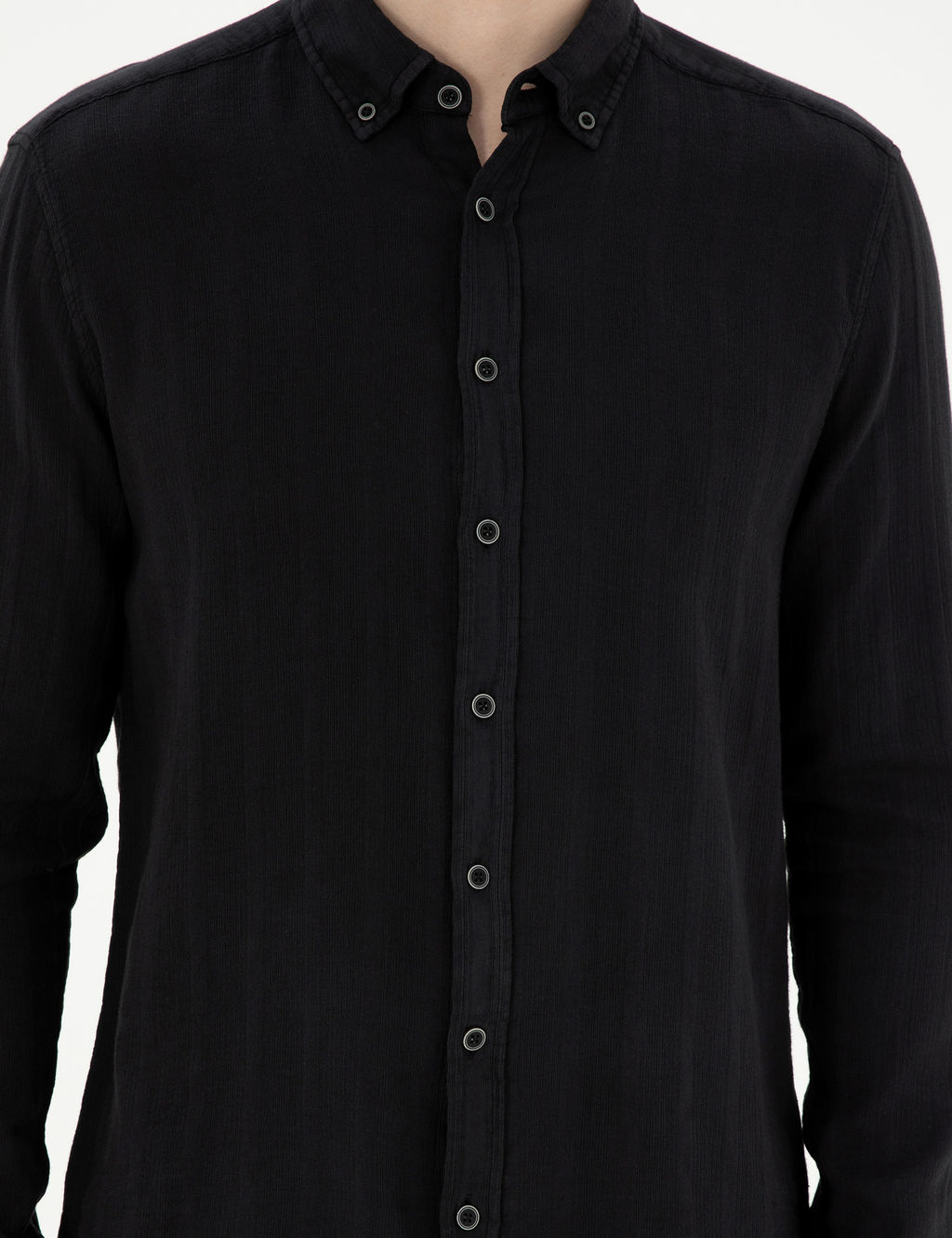 Siyah Regular Fit Uzun Kollu G_mlek