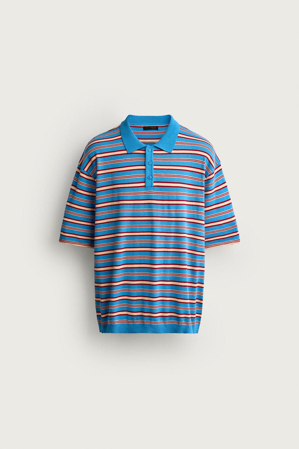 POLO PUNTO JACQUARD RAYAS / Azul claro - Zara фото 5