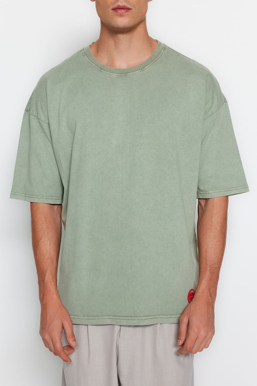 TRENDYOL MAN Premium Antrasit Oversize/Genis Kesim Soluk Efektli %100 Pamuklu T-Shirt TMNSS23TS00153 - Trendyolmilla фото 5
