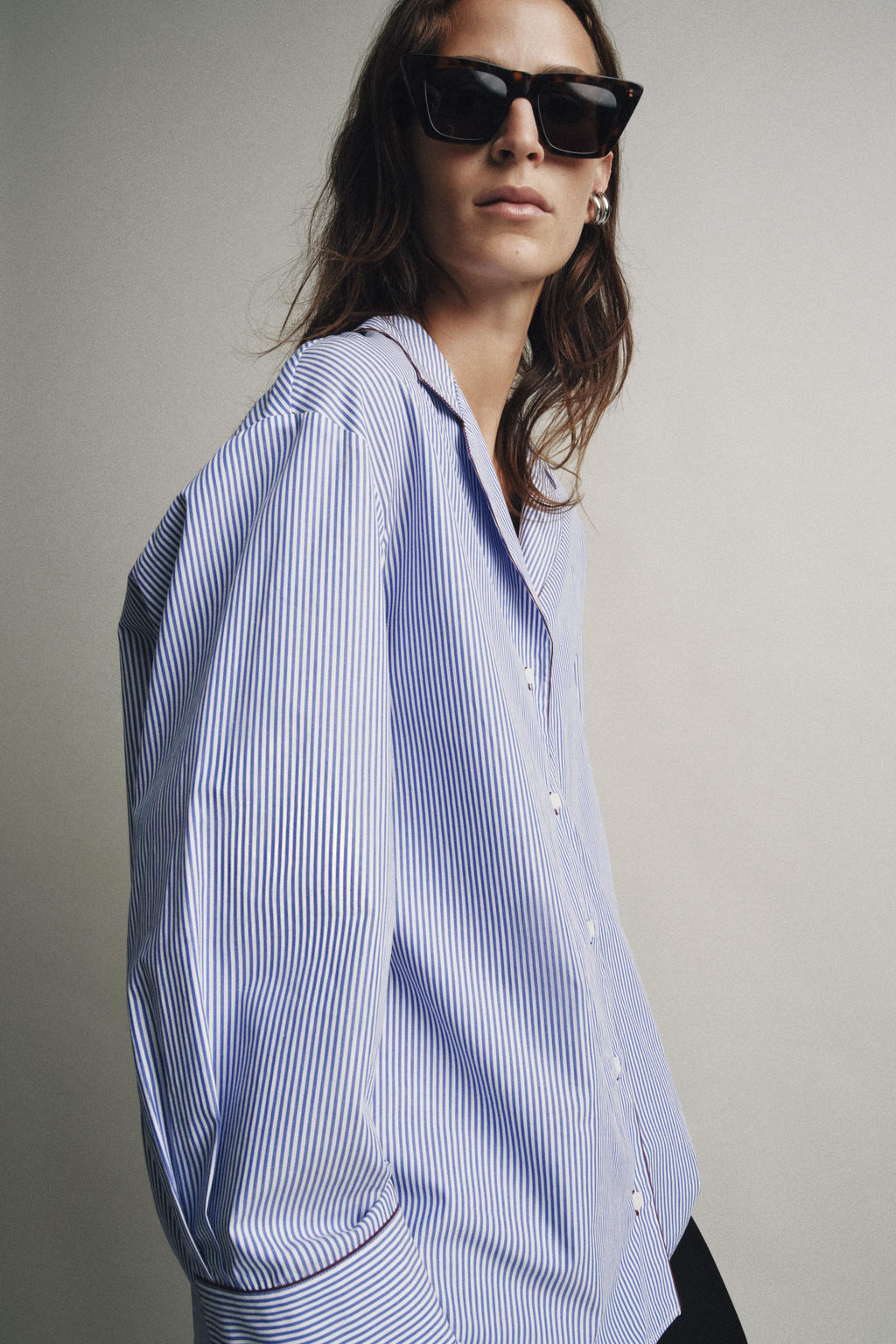 ZW COLLECTION CONTRAST TRIM SHIRT - Zara фото 8