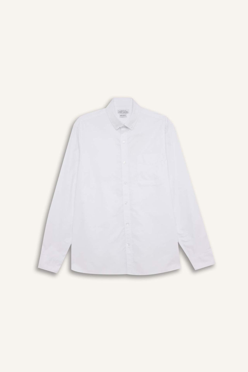 Regular Fit Oxford Cepli Uzun Kollu Basic Duz Beyaz Gomlek - Defacto фото 7