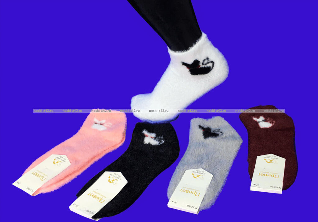 Цена за 10 шт. ПриветBS термоноски женские АНГОРА НОРКА "Кошечка" арт. 2680