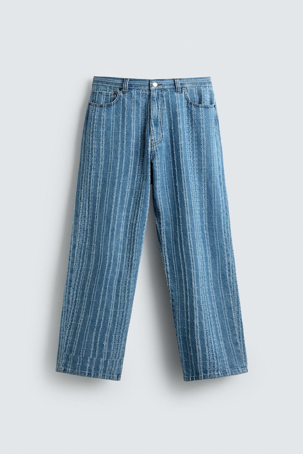 TEXTURED STRIPE JEANS - Zara фото 7
