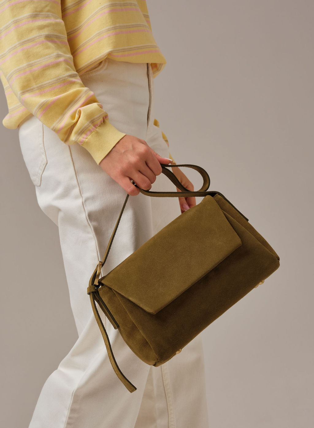 Замшевая сумка Nova DBR 31391 белый мох  фото 7