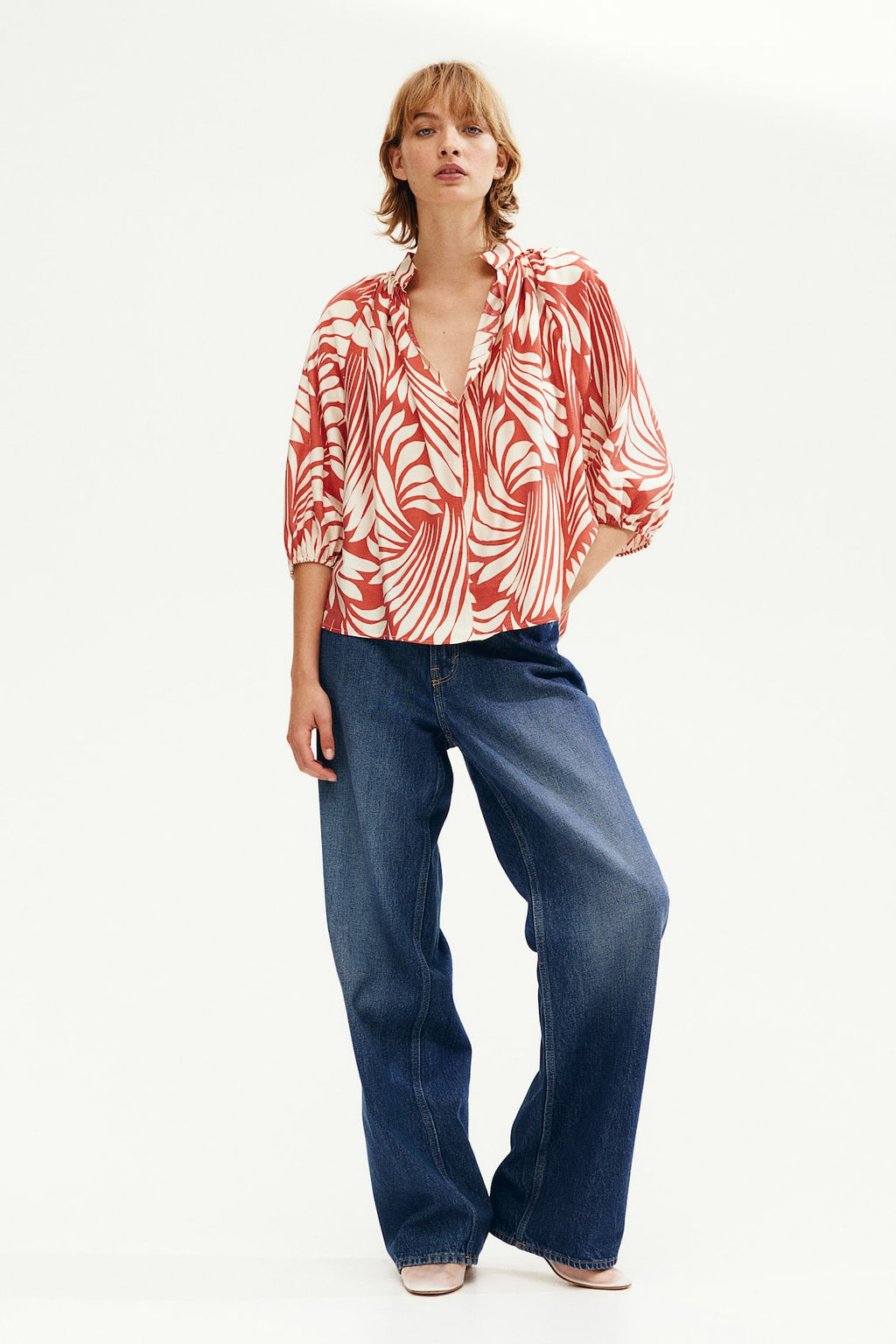 Blusa con mangas globo - H&m фото 2