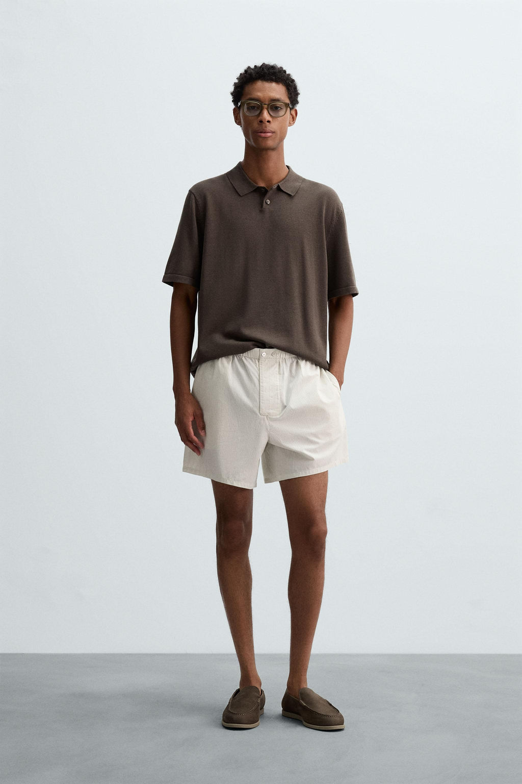 COTTON-HEMP STRIPED BERMUDA SHORTS - Zara фото 19