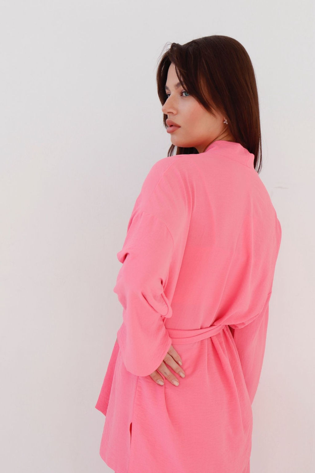 9377 Костюм из кимоно и брюк-палаццо pink - Martichelli фото 16
