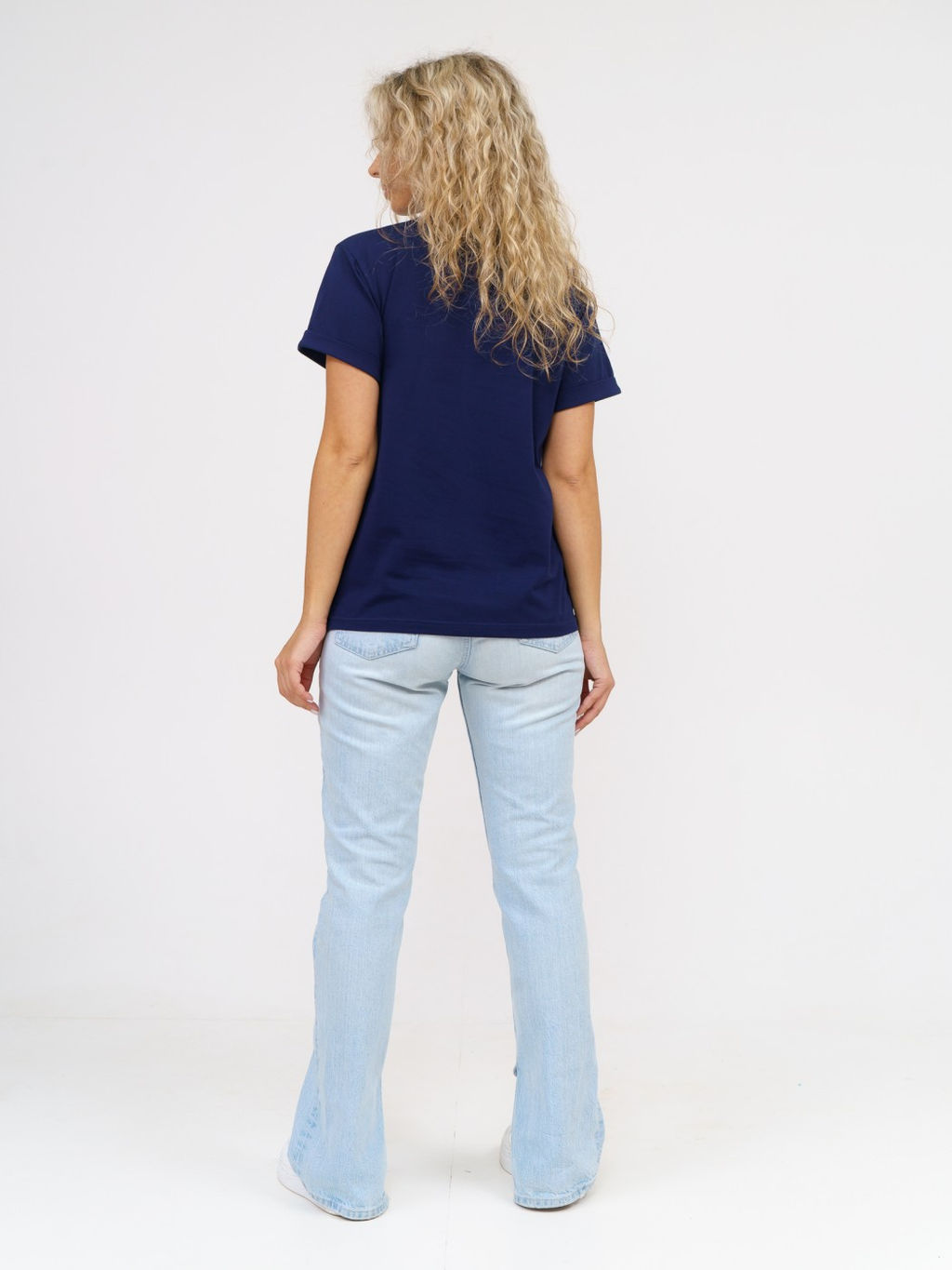 Футболка Хлопок 95%, лайкра 5% Классика аква - Ивассорти фото 93