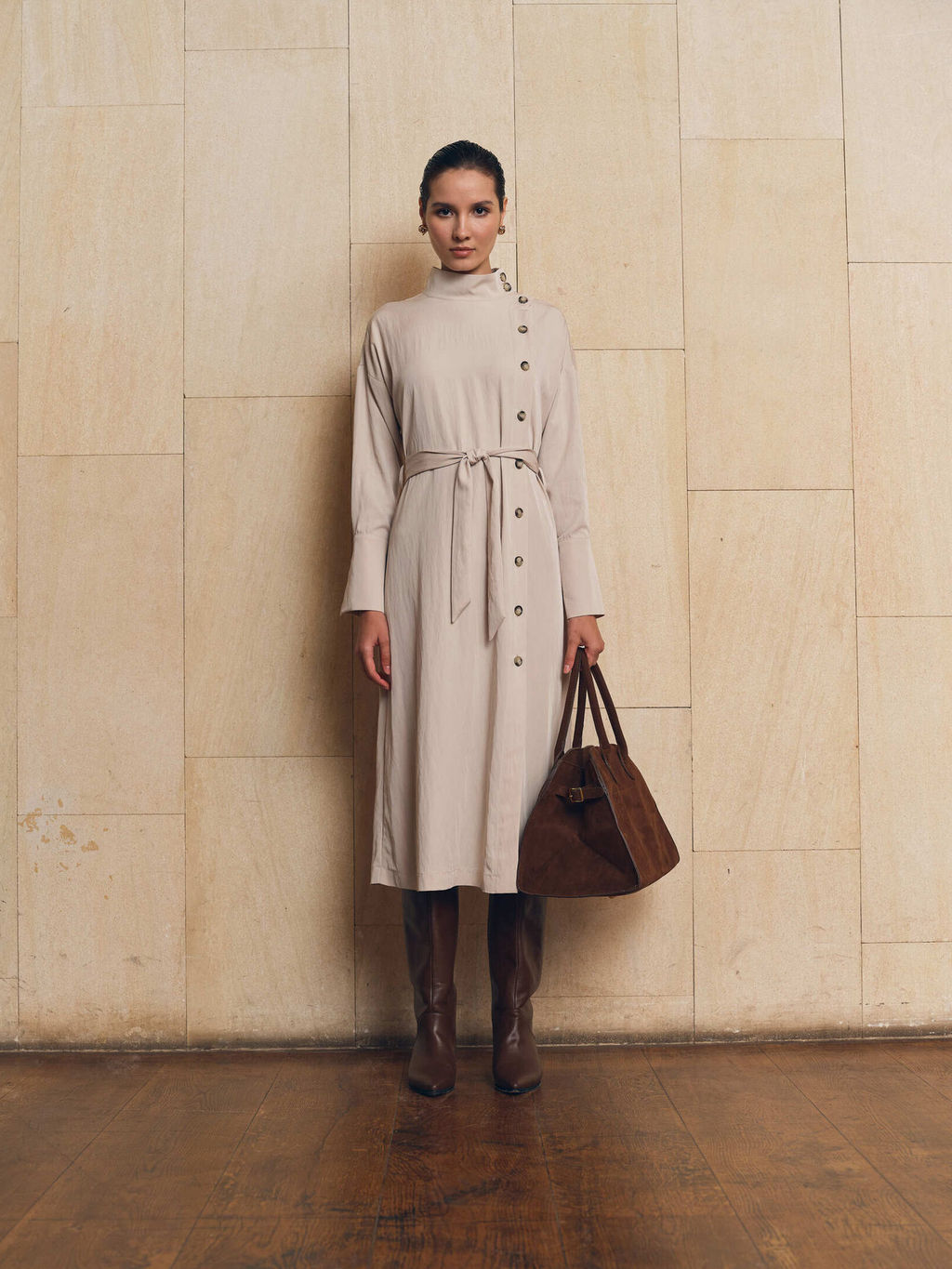 Платье с поясом 512.050112/Св.серый